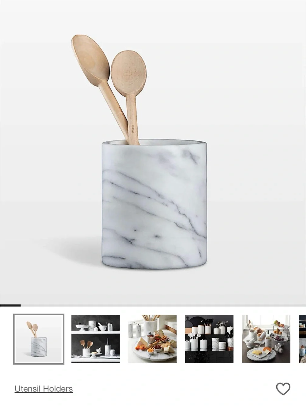 Marble-Effect Cylinder Home Accent - White and Gray